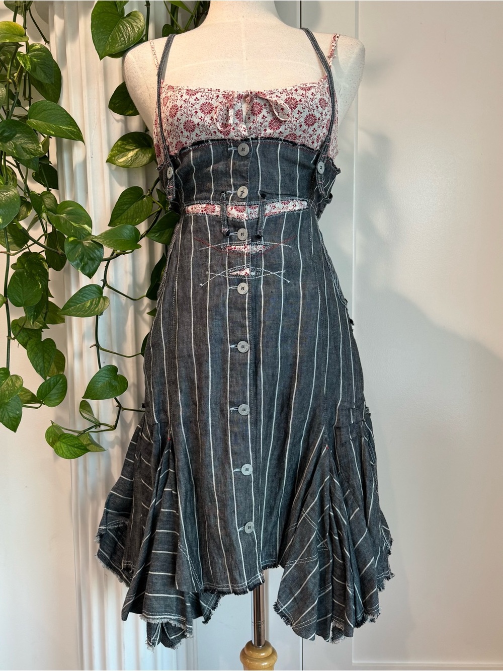 Euro Iconoclast Patchwork Layered asymmetrical Dress  - Size 42